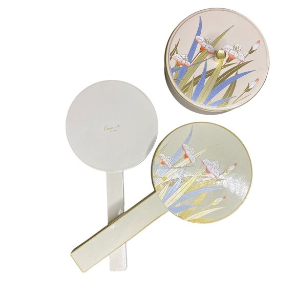 Vintage Oragiri Japan Lacquered Nesting Hand Mirror & Box Vanity Set, Giftable - Picture 1 of 12